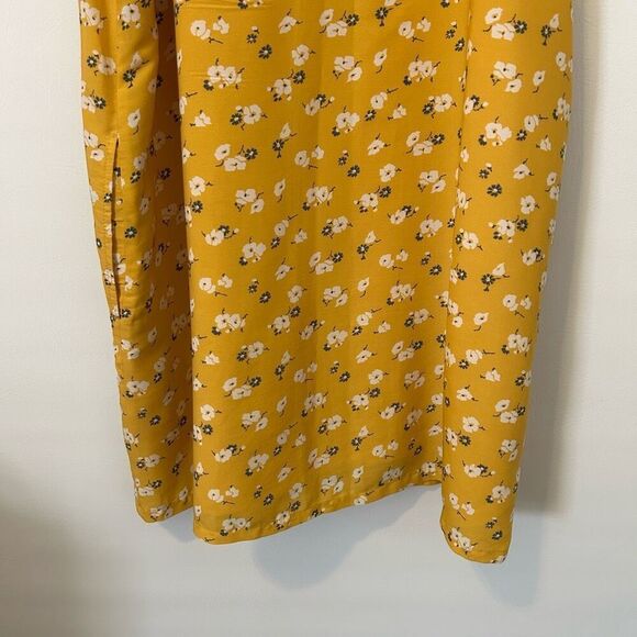 Abercrombie & Finch Floral Flutter Sleeve Dress Yellow Large princess preppy - Picture 10 of 15